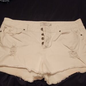 Torrid White Distressed Women Shorts